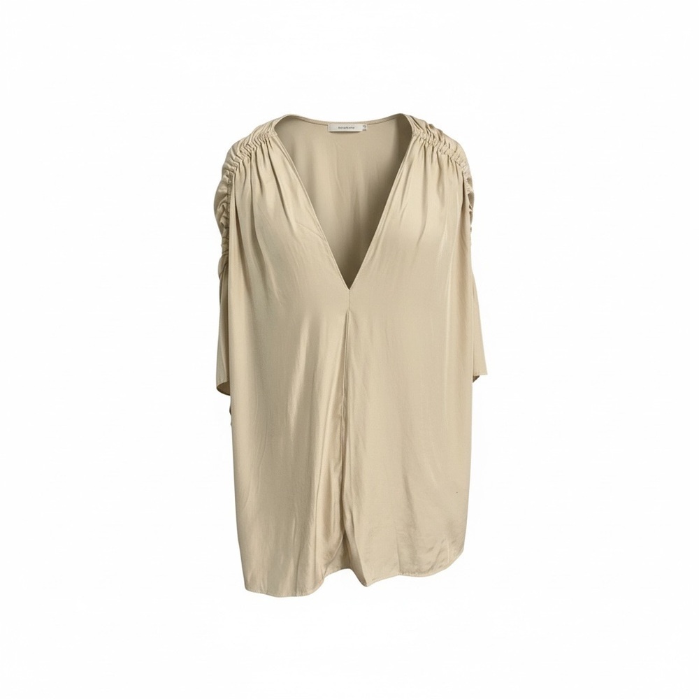 Vince Beige Silk V-Neck Blouse